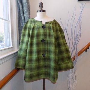 JT COLLECTIONS Plaid Green Jacket Bell Sleeve Plus Size 20W